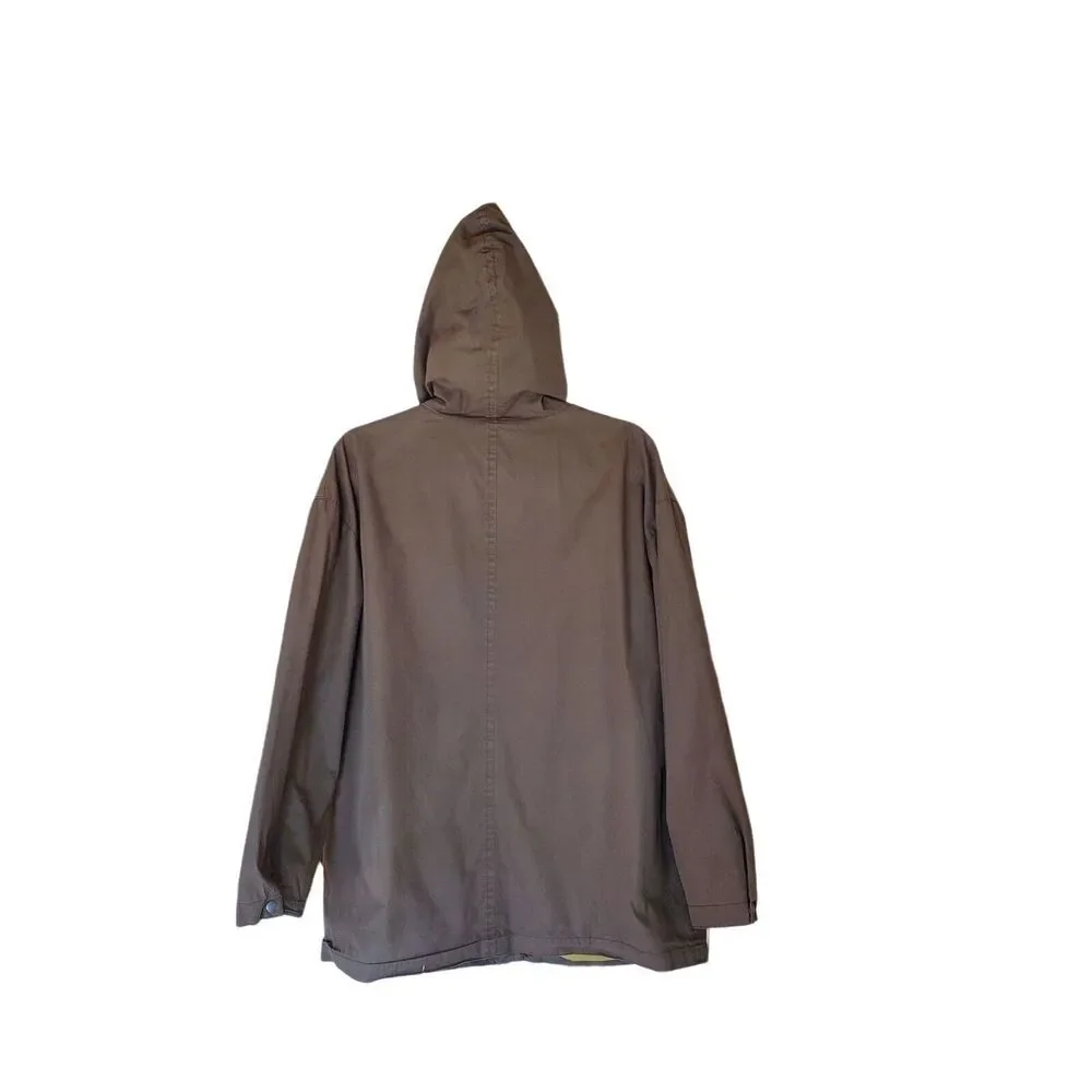 J. Jill  Hooded Womens Coat Khaki L All-Weather